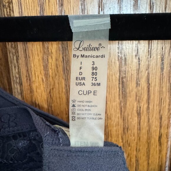 Leilieve by Manicardi Navy Padded Underwire Bra - Sz 36E - Picture 5 of 5